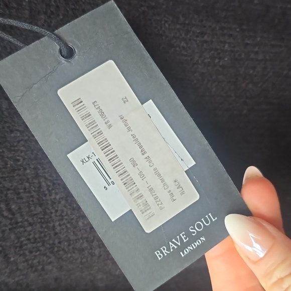 ASOS cold shoulder long sleeve sweater size 22 NWT BLACK - Picture 4 of 7